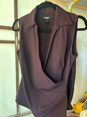 Express Sleeveless Wrap-Style Camisole in Plum